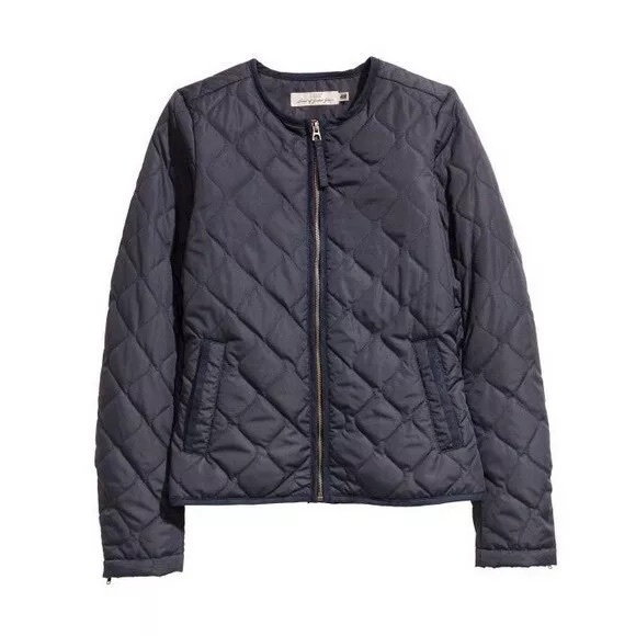 L.O.G.G. by H&M Quilted Jacket Size 4 Navy Blue - Picture 2 of 9